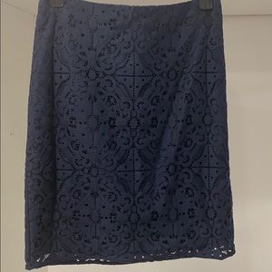 Banana Republic Navy Lace Skirt